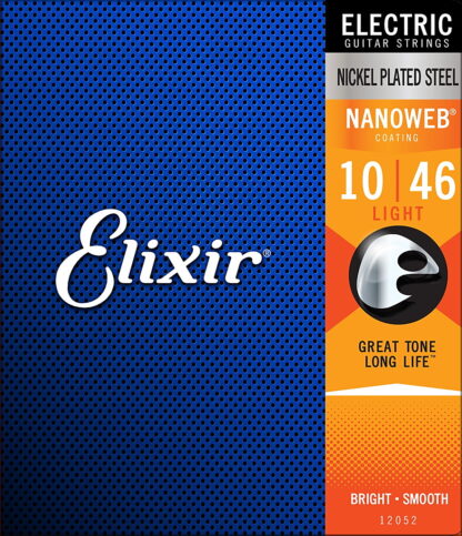 Elixir 12052 Nanoweb Nickel Electric Guitar Strings, Light 10-46 - Image 2