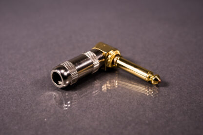 G&H Plugs – RFQPNGG, ¼” Quiet Plug, Gold Plug w/ Nickel Housing, Right Angle
