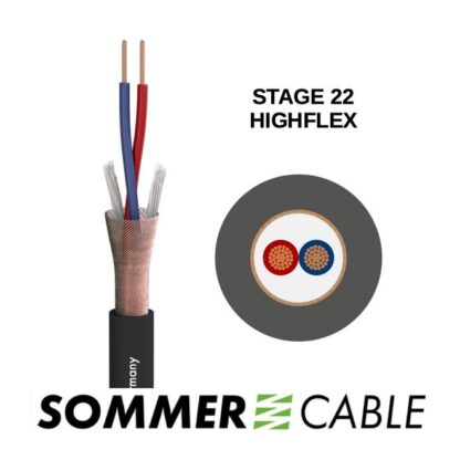 Sommer Stage 22 Highflex Microphone Cable, 200-0001, Black - Bulk cable, per foot